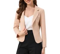 Allegra K Femme Blazer Veste Taille Courte Ouvert Devant Travail Bureau