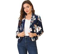 Allegra K Femme Blazer Veste Taille Courte Ouvert Devant Travail Bureau