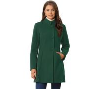 Allegra K Femme Manteau D'hiver Col Montant Croisé Mi Long