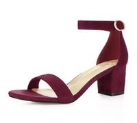 Allegra K Femme Sandales Talon Bloc Bride Cheville Bout Ouvert