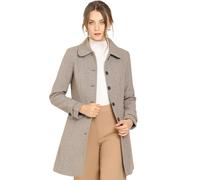 Allegra K Femmes Manteau Long Hiver Col Claudine Marron S