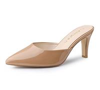 Allegra K Femmes Mules Talons Aiguilles Bout Pointu Beige 39