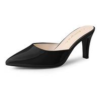 Allegra K Femmes Mules Talons Aiguilles Bout Pointu Noir 38