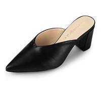Allegra K Femmes Mules Talons Épais Bout Pointu Noir 36