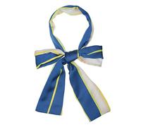 Allegra K Femmes Pois Bande Chain Impression Long Skinny Écharpe Cou Écharpes Foulard Bandeau Jaune Bleu 147 * 13cm/57.87 * 5.12"(L*W)