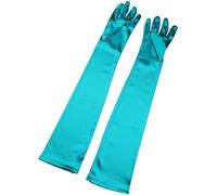 Allegra K - Gants longs pour femmes 1920S - Mitaines élégantes à doigts complets pour soirée et opéra, vert sarcelle, taille unique