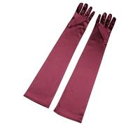 Allegra K - Gants longs pour femmes Style années 1920 Poignets élégants complets pour soirée et opéra, bordeaux, taille unique