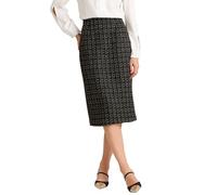 Allegra K Jupe en Tweed à Carreaux Femme Jupe Crayon Moulante Jupe Fendue sous Le Genou Taille Haute Jupe de Bureau Élégante Noir XL