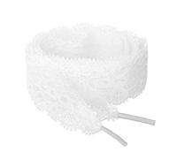 Allegra K Lot de 2 paires de lacets plats brodés pour femme Motif floral 2,5 cm, blanc, 7 3/8