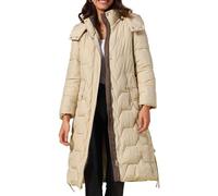 Allegra K Manteau D'Hiver Long Femme Matelassé à Capuche Doudoune Zippée Vêtements D'Extérieur Kaki L