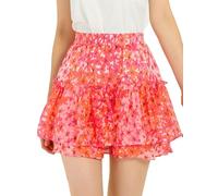 Allegra K Mini Jupe d'été à Volants Taille Haute pour Femme, Rose, M