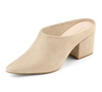Allegra K Muglissière Femmes Dessus Pointu Talon épais Beige 38