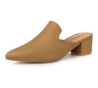 Allegra K Mules à Enfiler à Bout Pointu pour Femmes Brun 40