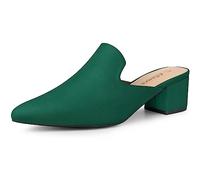 Allegra K Mules à Enfiler à Bout Pointu pour Femmes Vert 41