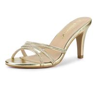 Allegra K Mules Strass à Talons pour Femmes Or 41