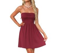 Allegra K Robe Soirée Bustier sans Bretelles Mini Évasée sans Manches