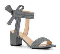 Allegra K Sandaà bout ouvert à la cheville et à talons chunky Gris 41