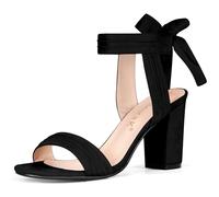 Allegra K Sandaà bout ouvert à la cheville et à talons chunky Noir 44