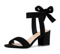 Allegra K Sandaà Bout Ouvert à la Cheville et à Talons Chunky Noir 44