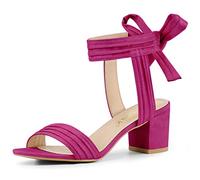 Allegra K Sandaà bout ouvert à la cheville et à talons chunky Rose vif 39