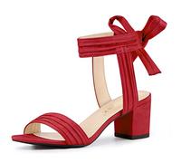 Allegra K Sandaà bout ouvert à la cheville et à talons chunky Rot 43