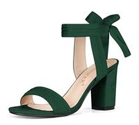 Allegra K Sandaà Bout Ouvert à la Cheville et à Talons Chunky Vert foncé 43