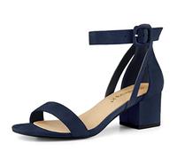 Allegra K Sandaà talon bas à bride cheville pour femme Bleu marin 36