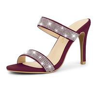 Allegra K Sandaà talons aiguilstrass pour femm Bourgogne 39