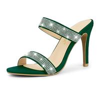 Allegra K Sandaà talons aiguilstrass pour femm Vert émeraude 40