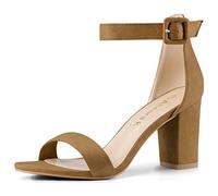 Allegra K Sandales à Bout Ouvert Chunky à Talon Haut pour Femme Marron foncé 40