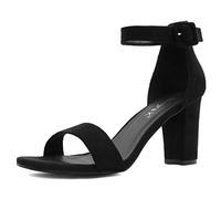 Allegra K Sandales à bout ouvert Chunky à talon haut pour femme Schwarz- 37