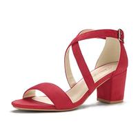 Allegra K Sandales à Talon carré pour Femmes Rot 41