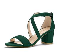 Allegra K Sandales à Talon carré pour Femmes Vert 37