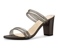 Allegra K Sandales Mules à Talons Hauts et Lanières Pour Femmes Gris foncé 38