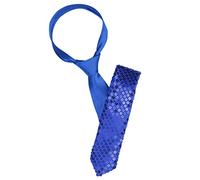 Allegra K sourcing map Cravates à sequins pour hommes auto-attachées Shine Skinny Necktie Stage Cosplay Party Costume Bleu royal Taille unique