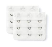 Allegra K sourcing map Lot de 2 rallonges de sangle de soutien-gorge extensibles à 3 crochets et 3 rangées pour femme Blanc pur, blanc pur, taille unique
