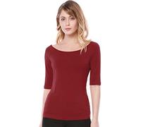 Allegra K T-Shirt Manches Courtes Encolure Dégagée pour Femmes Halloween Costume Rouge M