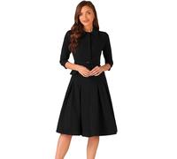 Allegra K Tailleurs-Jupes Femmes Ensemble de Costume d'affaires Tenues de Bureau 2 Pièces Veste Blazer avec Ceinture Jupes Plissées Noir XL