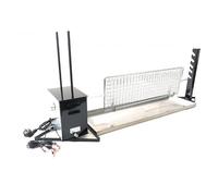 ALLEGRI Rôtissoire géant vitesse variable brochette en acier inoxydable 140 cm en acier inoxydable avec lécarde et grille broche double alimentation 12 V/24 V