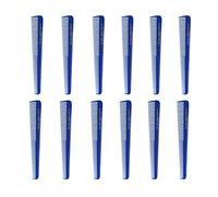 Allegro Combs Lot de 12 peignes à cheveux coniques pour barbier - Peignes de coiffeur - Peignes de coiffeur - Peignes de poche pour homme et femme - Bleu roi