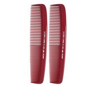 Allegro Combs Lot de 2 peignes thermiques résistants à la chaleur pour coiffeur et coiffeur - Sans statique - Dents larges et fines - Bordeaux