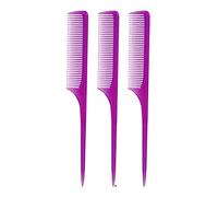 Allegro Combs Lot de 3 peignes à queue de rat pour femme - 61 XL - Peignes démêlantes à dents larges - Pour cheveux épais - Fabriqués aux États-Unis - Violet givré