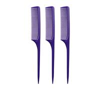 Allegro Combs Lot de 3 peignes à queue de rat pour femme - 61 XL - Pour démêler les cheveux épais - Pour femme - Fabriqué aux États-Unis - Violet foncé