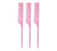 Allegro Combs Lot de 3 peignes à queue de rat XL 61 peignes à dents larges pour femme - Fabriqués aux États-Unis - Rose clair