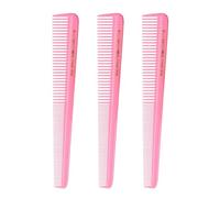 Allegro Combs Lot de 3 peignes de coupe effilés pour barbier coiffeur barbe femme peigne de poche homme (rose frais) #450