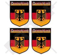 Allemagne Deutschland Allemand Shield Deutsch 50 mm (5,1 cm) bumper-helmet en vinyle autocollants, Stickers x4