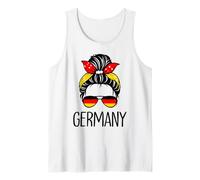 Allemagne Deutschland Messy Chignon Drapeau Allemand Maman Enfants Filles Débardeur