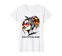 Allemagne Femme Chignon Drapeau Allemande Fier Pour Fille T-Shirt