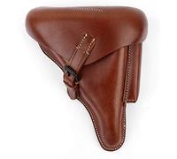 Allemand de Haute qualité P-08 Coque Rigide Luger - Clip Ceinture en Cuir Marron - Seconde Reproduction