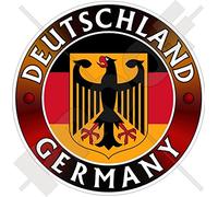 Allemand Deutschland Drapeau-Blason Aigle Allemand, Deutsch, 100mm Vinyl Sticker, Autocollant